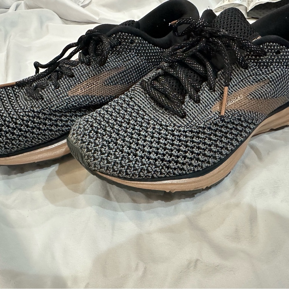 Brooks Women's Black and Rose Gold Athletic Shoes